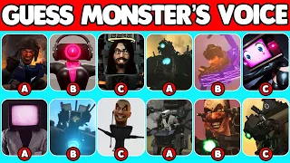 Guess CORRECT HEAD and MONSTER'S VOICE and Who is real one | skibidi toilet 72 (part 1-3)