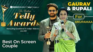 Rupali Ganguly And Gaurav Khanna Wins Best On Screen Couple For Anupamaa | Indian Telly Awards