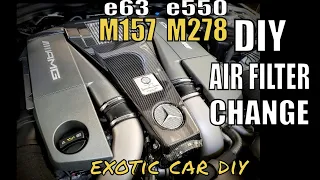 e63 air filter change on Mercedes m157 engine