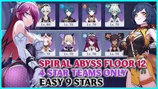 Floor 12 Spiral Abyss 4 Star Characters 9 Star Guide | Genshin Impact