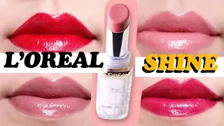 L'oreal Colour Riche Shine Lipstick Swatches on Lips ♡ 4 Shades