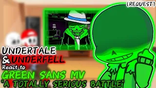 UNDERTALE & UNDERFELL REACT TO GREEN SANS "A TOTALLY SERIOUS BATTLE" (REQUEST)