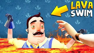 MAKING THE NEIGHBOR SWIM IN LAVA!!! | Hello Neighbor Gameplay (Mods)