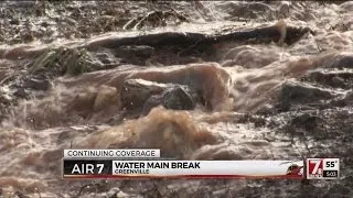 Water main break in Greenville