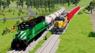 Train Crashes - Railroad Switch Crash #3 ▶️ BeamNG Drive #beamngdrive