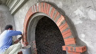 Amazing Techniques Of Building Brick And Cement Decorative On The Window Arch In Novel Style