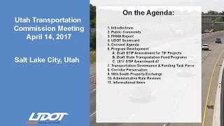 Utah Transportation Commission Meeting, April 2017