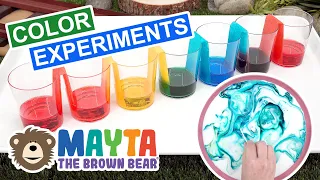 Mixing Colors | Walking Water Science Experiments for Kids | Color Changing Milk