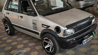 Modified Maruti Suzuki 800, Loud Exhaust, Sparco pedals, bumper Lip,