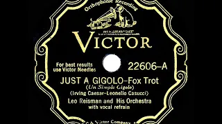 1st (English-language) RECORDING OF: Just A Gigolo - Leo Reisman Orch. (1931--Ben Gordon, vocal)