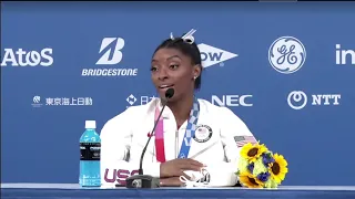 Simone Biles speaks after withdrawing from gymnastics finals