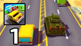 Blocky Highway Traffic Racing - Gameplay Part 1 (Android,IOS)