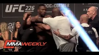 UFC 226 Ceremonial Weigh-In: Derrick Lewis Shoves Francis Ngannou