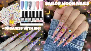 ROSALIND GEL POLISH REVIEW | 3XL SAILOR MOON NAILS | NAIL HOLIDAY STICKERS + ORGANIZE WITH ME