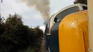 Deltic 55007 thrash out of Peterborough Nene Valley 29/08/16