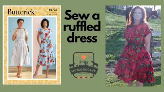 Sewing Butterick 6722  Tiered ruffled pullover dress