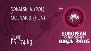 Qual. FS - 74 kg: A. SOKALSKI (POL) df. B. MOLNAR (HUN), 4-2