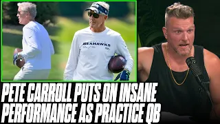 Video Shows Pete Carroll Playing 7 On 7 QB at 70 Years Old?! | Pat McAfee Reacts