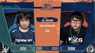 [2021 GSL S3] Ro.16 Group B Match4 Solar vs sOs