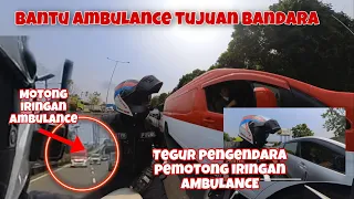 POLISI Menegur Kendaraan yg mengikuti Kendaraan Ambulance, Krn Sangat Beresiko Terjadinya Kecelakaan