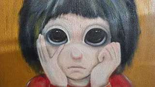 Нарисовала копию картины Маргарет Кин - "Большие глаза"