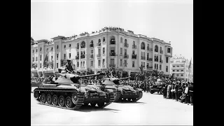 FAR-MAROC :   أول عرض عسكري للقوات المسلحة الملكية - شارع محمد الخامس بالرباط -  14 ماي 1956