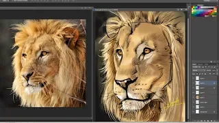 Drawing a lion in Photoshop CS6