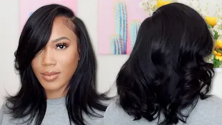 NATURAL QUICK WEAVE WITH SIDE PART LEAVE OUT