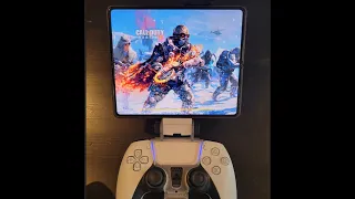 Playing CoD Mobile on the Galaxy Z Fold 3 using a playstation 5 controller!!