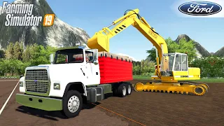 Farming Simulator 19 - 1997 FORD L9000 Truck Hauling Dirt From The Construction Site