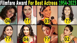 Best Actress Filmfare Award all Time List | 1954 - 2023 | All Filmfare Awards NOMINEES AND WINNERS