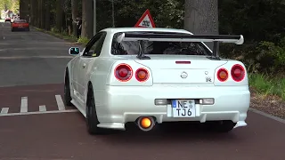 Modified Nissan GT-R R34, R35 Acceleratings - BIGGEST GT-R Meet of EUROPE!