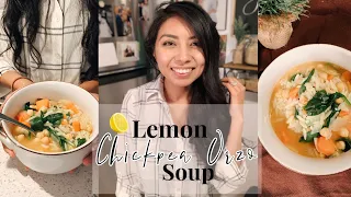 QUICK AND EASY PLANT BASED RECIPE / Lemon Chickpea Orzo Soup /  Simple Veganista Recipe