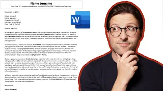 How To Write a Cover Letter With No Experience (2024) | [Word Tutorial]