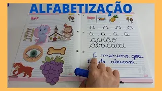 APRENDENDO A LER E A ESCREVER COM LETRA CURSIVA. ALFABETIZAÇÃO PARA CRIANÇAS.