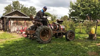 Оживление самодельного старого дедовского трактора.