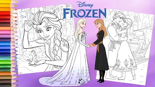 Coloring Disney Frozen 1 & 2 - Princess Elsa Queen Anna & Kristoff - Coloring Pages