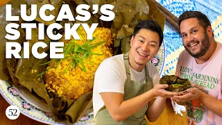 Lucas Sin's Lo Mai Gai (Sticky Rice in Lotus Leaf) | The Secret Sauce with Grossy Pelosi