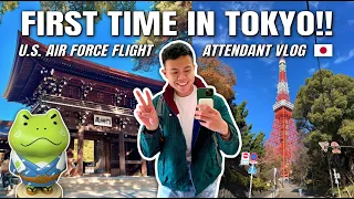 FIRST TIME in Tokyo, Japan as a U.S. Air Force Flight Attendant!! VLOG 🇯🇵