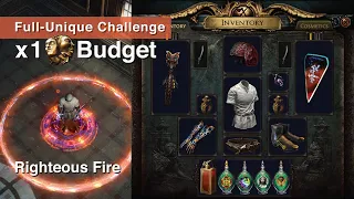 【Full Unique + 1ex Budget Challenge】*No Cluster Righteous Fire 3.10