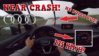 NEAR CRASH! | 🔥POV | AUDI Q7 50 TDI QUATTRO PUSHING IN THE RAIN | TOP SPEED🏎 | AUTOBAHN | GERMANY🔥