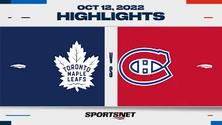 NHL Highlights | Maple Leafs vs. Canadiens - October 12, 2022