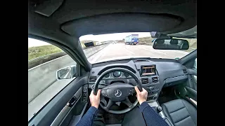 Mercedes Benz C350 Cdi 231HP (2010) W204 Onboard Test Drive POV Autobahn [4K]