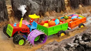 Top diy tractor making mini off-road wheel | tractor transport rainbow mango stuck in mud | HP Mini