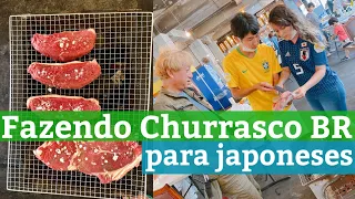 Fazendo Churrasco Brasileiro para japoneses em Kyoto, Japão!