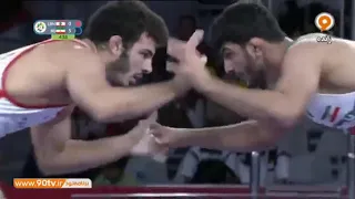 کشتی حسن یزدانی ایران (10) با ابو نادر لبنانی (0)  Wrestling Hassan Yazdani vs Abu Nader Lebanese