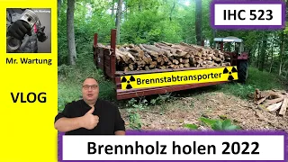 IHC 523 Brennholz holen mit Vestas Anhänger – Brennholz machen - 2022 Teil 1 - Mr. Wartung