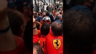 Ferrari celebrate Carlos Sainz's podium...