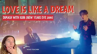 Voice Teacher Reacts to Love is Like a Dream by Dimash with Igor [New Years Eve 2019]