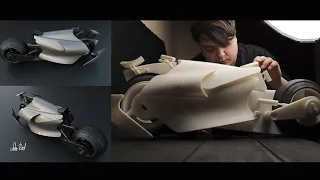 My Biggest 3D Printed Model! Motorcycle Concept from Scratch! 1:3 Scale!